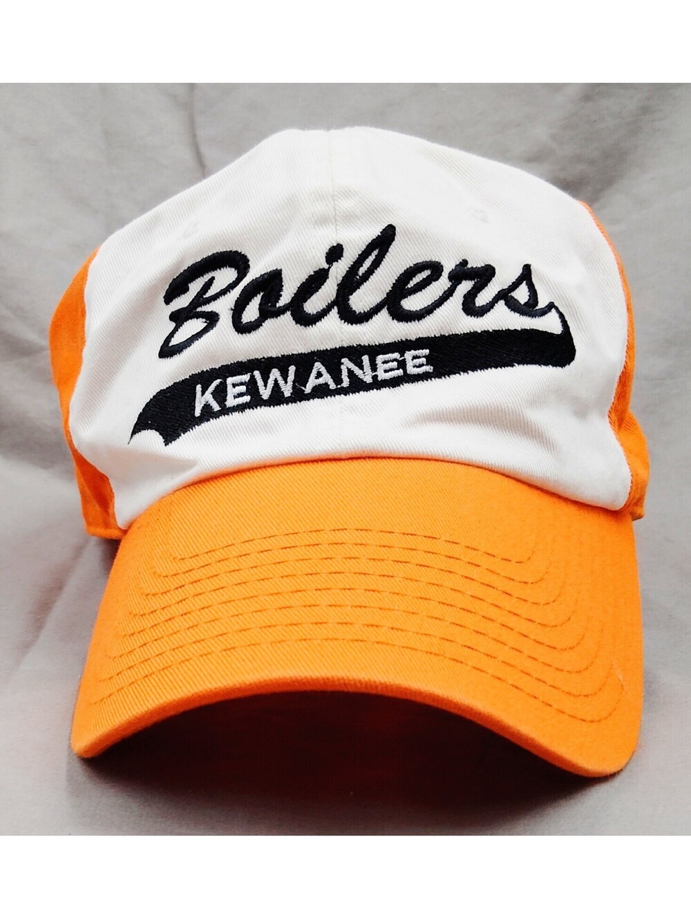 Kewanee Boilers Hat Orange White Embroidered Strapback Baseball Cap Adjustable